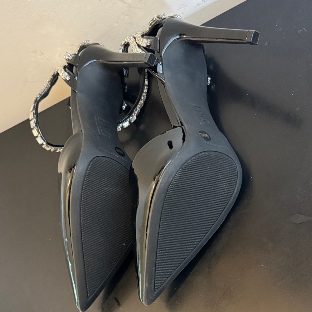 LIKE NEW INC International Concepts Black Heels with Silver Embellishments! 🎉 - Picture 11 of 11